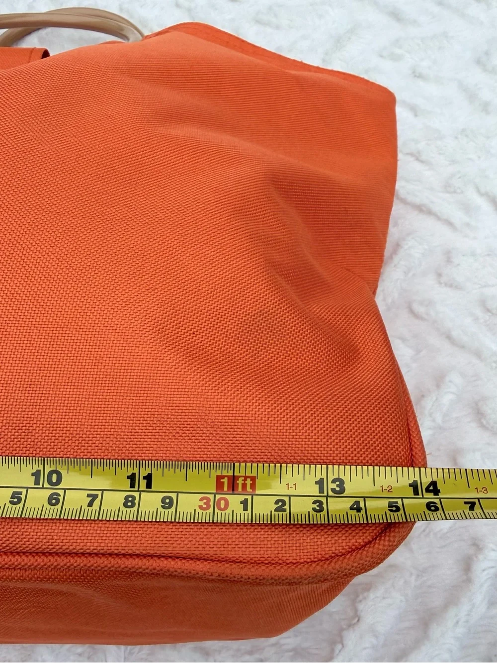 Aruba Orange Canvas Tote Bag with plastic Handles - like new